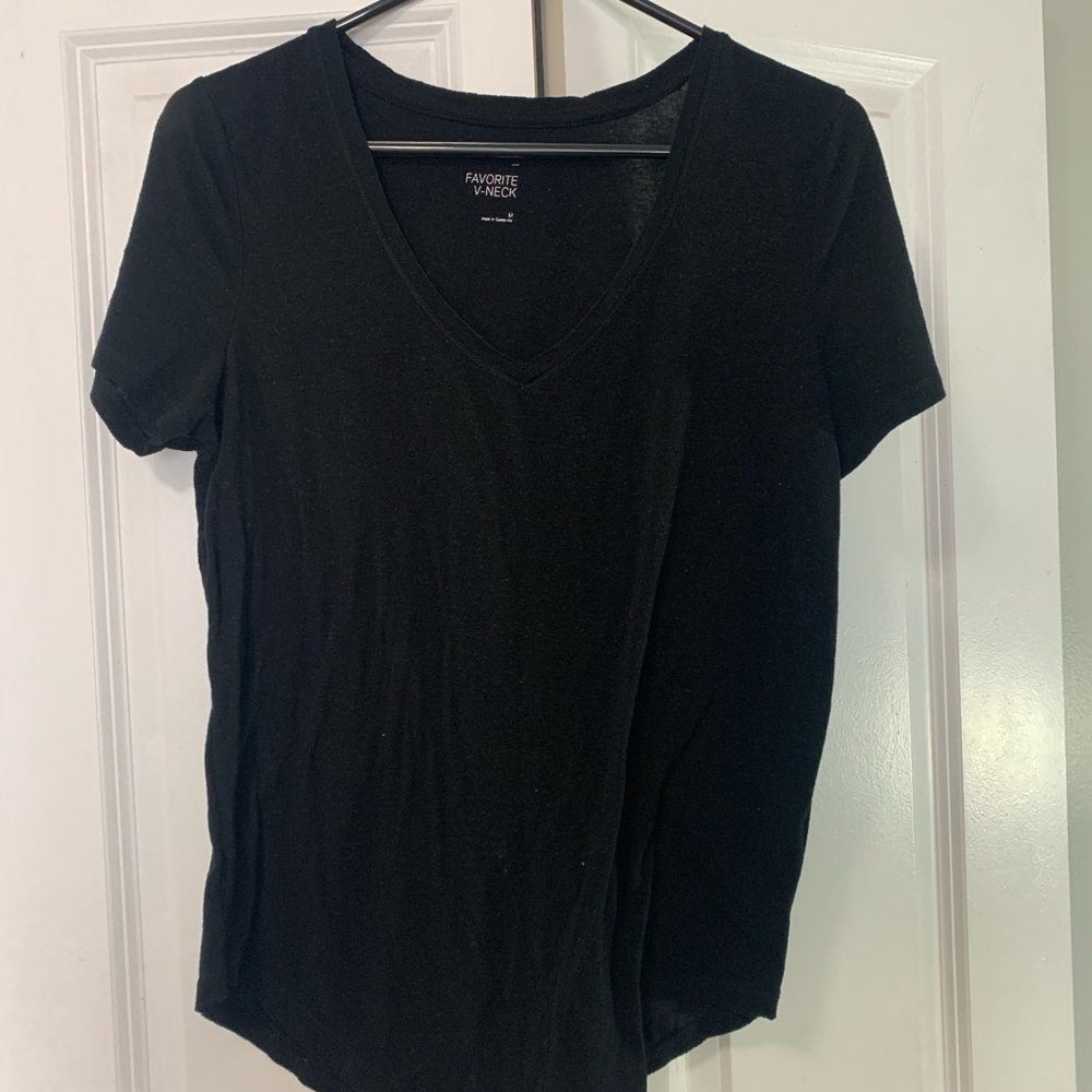 black v-neck
